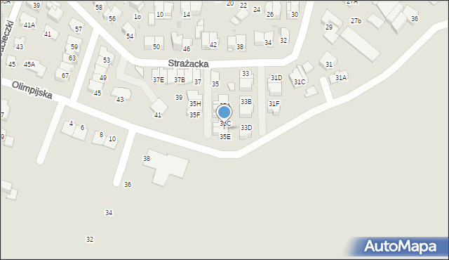 Białystok, Strażacka, 35D, mapa Białegostoku