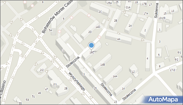 Białystok, Stołeczna, 14C, mapa Białegostoku