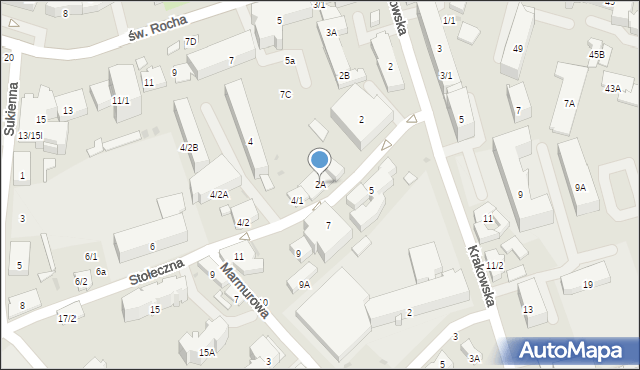 Białystok, Stołeczna, 2A, mapa Białegostoku