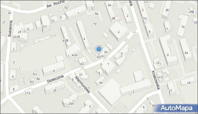 Białystok, Stołeczna, 4/1, mapa Białegostoku