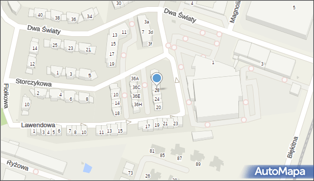 Bielany Wrocławskie, Storczykowa, 28, mapa Bielany Wrocławskie