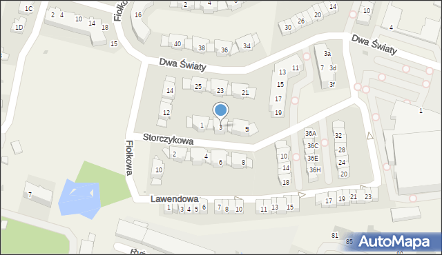 Bielany Wrocławskie, Storczykowa, 3, mapa Bielany Wrocławskie