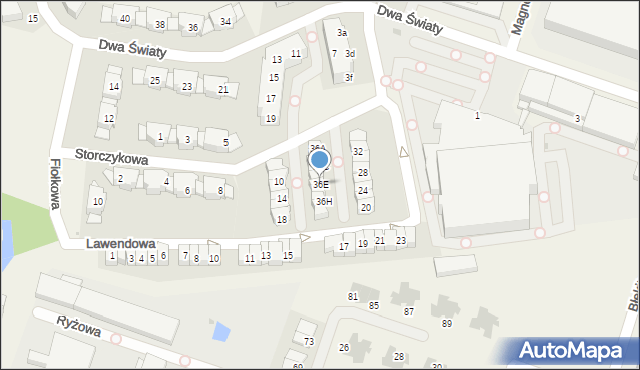 Bielany Wrocławskie, Storczykowa, 36E, mapa Bielany Wrocławskie
