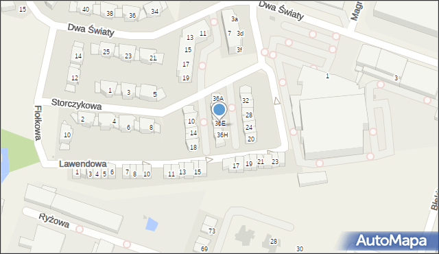 Bielany Wrocławskie, Storczykowa, 36F, mapa Bielany Wrocławskie