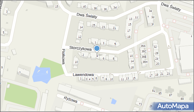 Bielany Wrocławskie, Storczykowa, 4, mapa Bielany Wrocławskie