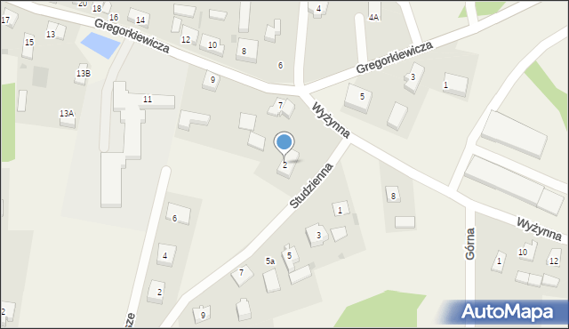 Bielkówko, Studzienna, 2, mapa Bielkówko