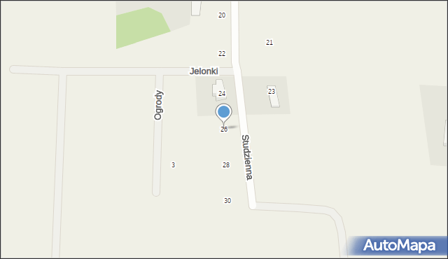 Bielkówko, Studzienna, 26, mapa Bielkówko