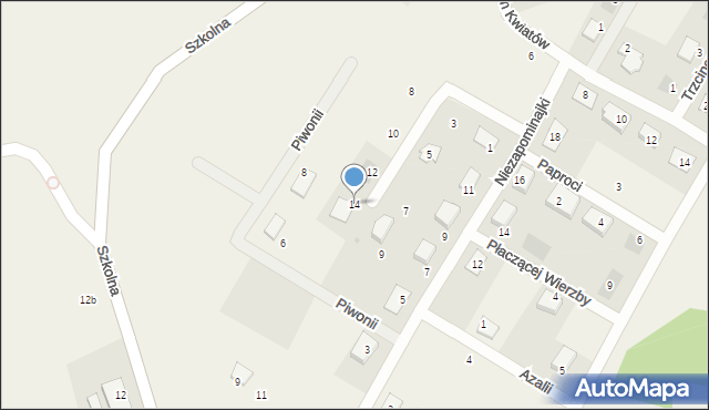 Bielkowo, Storczykowa, 14, mapa Bielkowo