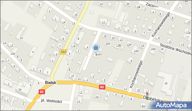 Bielsk, Stodólna Wschodnia, 6A, mapa Bielsk