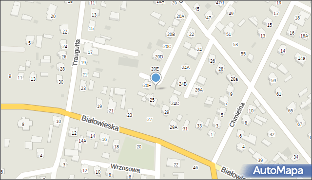 Bielsk Podlaski, Stefana Batorego, 20G, mapa Bielsk Podlaski