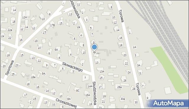 Bielsk Podlaski, Studziwodzka, 11A, mapa Bielsk Podlaski