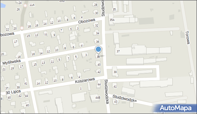 Bielsk Podlaski, Studziwodzka, 38, mapa Bielsk Podlaski