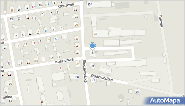 Bielsk Podlaski, Studziwodzka, 39, mapa Bielsk Podlaski
