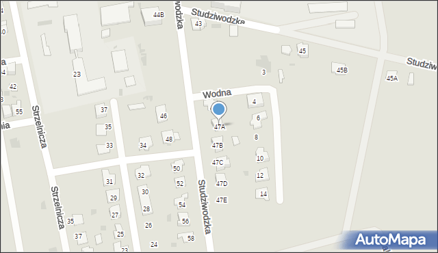 Bielsk Podlaski, Studziwodzka, 47A, mapa Bielsk Podlaski