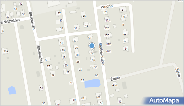 Bielsk Podlaski, Studziwodzka, 54, mapa Bielsk Podlaski