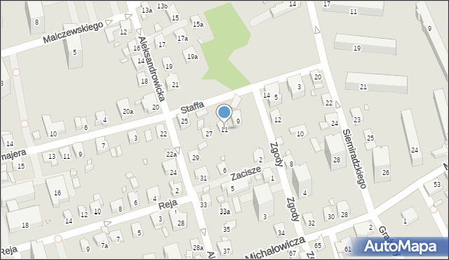 Bielsko-Biała, Staffa Leopolda, 11, mapa Bielsko-Białej