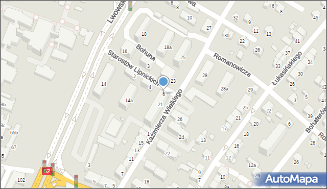 Bielsko-Biała, Starostów Lipnickich, 6, mapa Bielsko-Białej