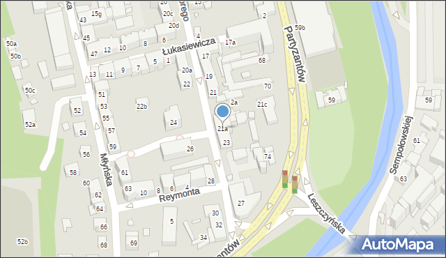 Bielsko-Biała, Stefana Batorego, 21a, mapa Bielsko-Białej