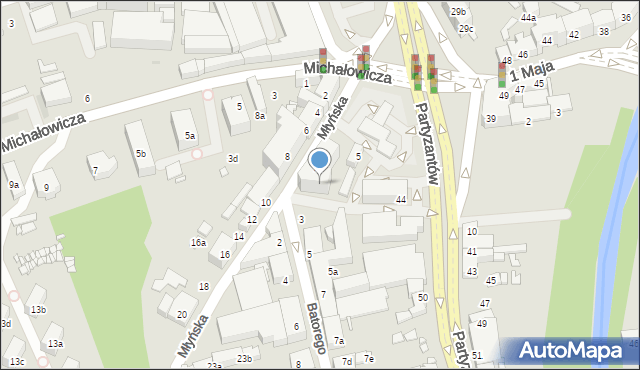 Bielsko-Biała, Stefana Batorego, 3b, mapa Bielsko-Białej