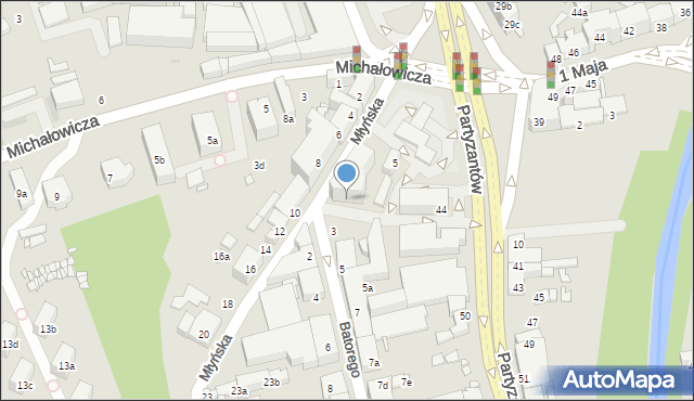 Bielsko-Biała, Stefana Batorego, 3c, mapa Bielsko-Białej