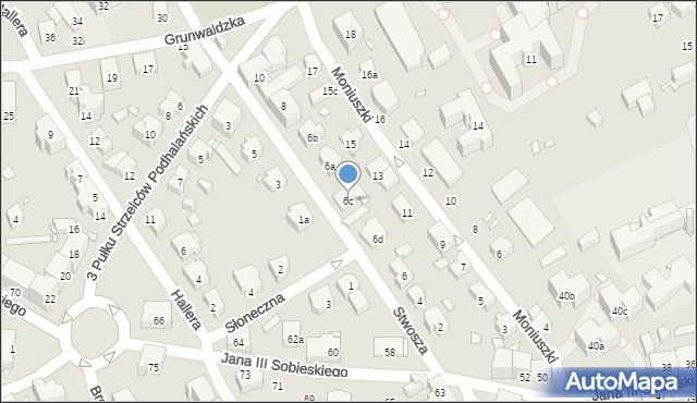 Bielsko-Biała, Stwosza Wita, 6c, mapa Bielsko-Białej