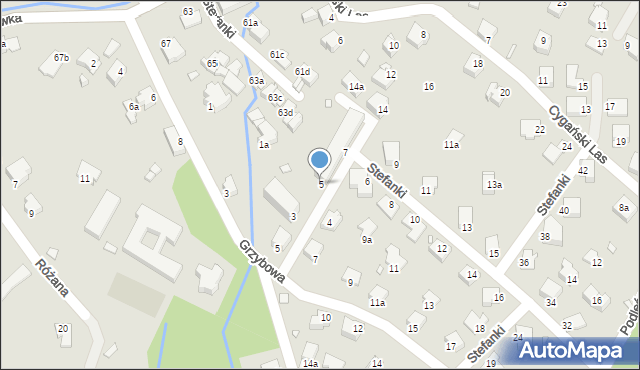 Bielsko-Biała, Stefanki, 5, mapa Bielsko-Białej