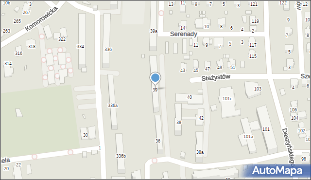 Bielsko-Biała, Stażystów, 39, mapa Bielsko-Białej