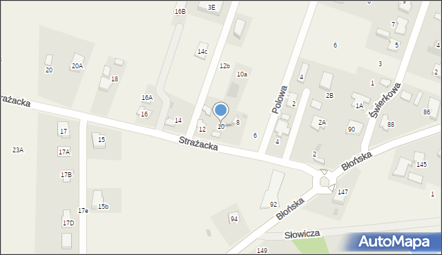 Bieniewice, Strażacka, 10, mapa Bieniewice