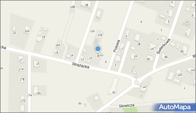 Bieniewice, Strażacka, 8, mapa Bieniewice