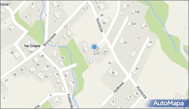 Bierna, Stroma, 4, mapa Bierna