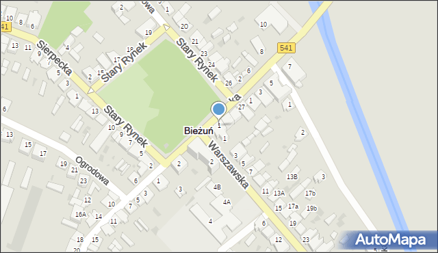 Bieżuń, Stary Rynek, 1, mapa Bieżuń