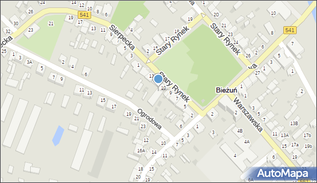 Bieżuń, Stary Rynek, 11, mapa Bieżuń