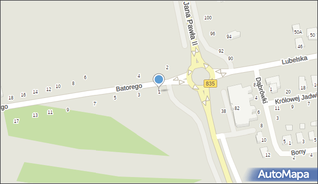 Biłgoraj, Stefana Batorego, 1, mapa Biłgoraj