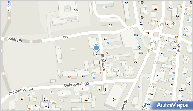 Biłgoraj, Strażacka, 5, mapa Biłgoraj