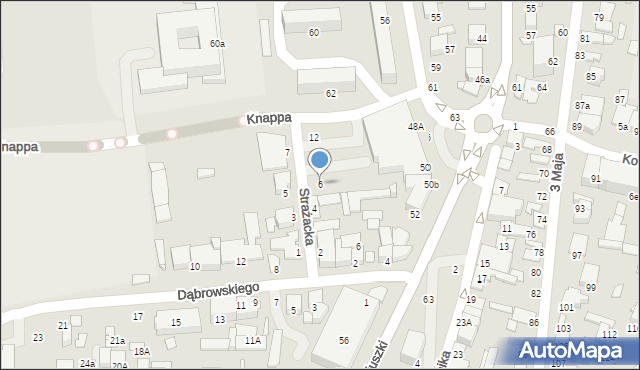 Biłgoraj, Strażacka, 6, mapa Biłgoraj