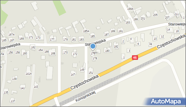 Blachownia, Starowiejska, 176, mapa Blachownia