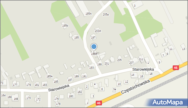Blachownia, Starowiejska, 199A, mapa Blachownia