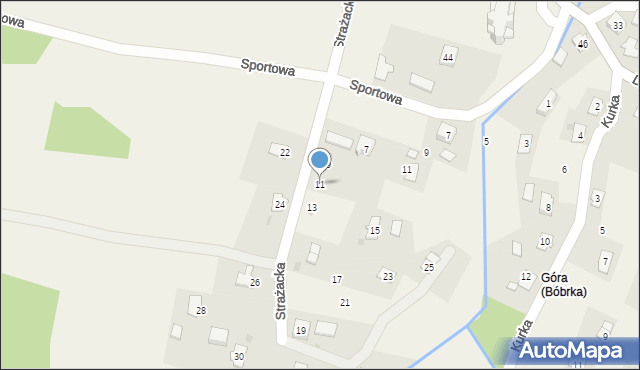 Bóbrka, Strażacka, 11, mapa Bóbrka