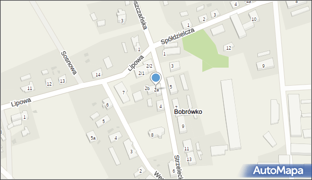 Bobrówko, Strzelecka, 2a, mapa Bobrówko