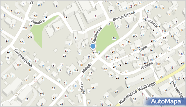 Bochnia, Studencka, 5, mapa Bochni