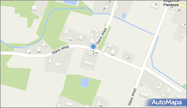 Bogucice Pierwsze, Stara Wieś, 6, mapa Bogucice Pierwsze