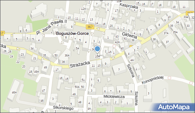 Boguszów-Gorce, Strażacka, 10A, mapa Boguszów-Gorce