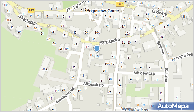 Boguszów-Gorce, Strażacka, 15, mapa Boguszów-Gorce