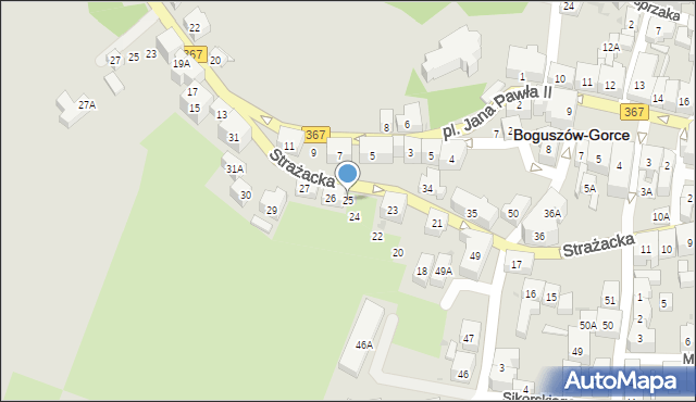 Boguszów-Gorce, Strażacka, 25, mapa Boguszów-Gorce