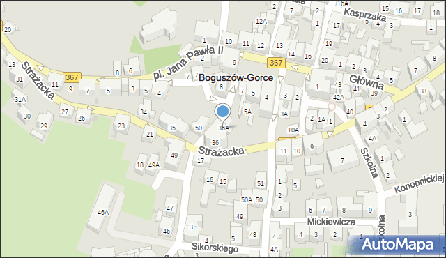 Boguszów-Gorce, Strażacka, 36A, mapa Boguszów-Gorce