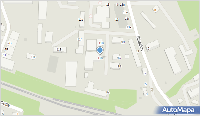 Bolesławiec, Staszica Stanisława, 11A, mapa Bolesławca