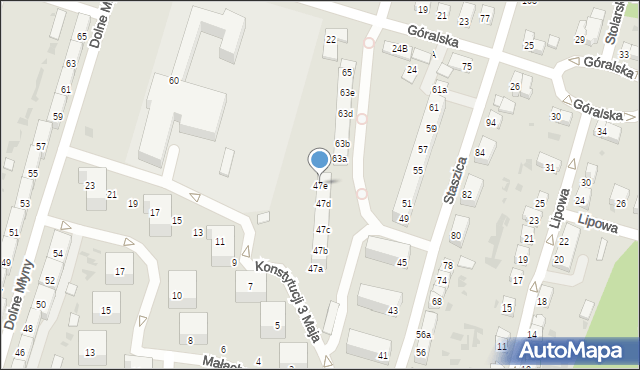 Bolesławiec, Staszica Stanisława, 47e, mapa Bolesławca