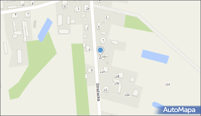 Borkowo Kościelne, Strażacka, 11, mapa Borkowo Kościelne