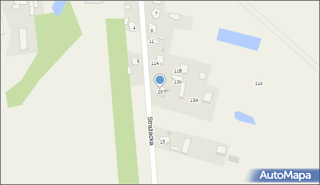 Borkowo Kościelne, Strażacka, 13, mapa Borkowo Kościelne