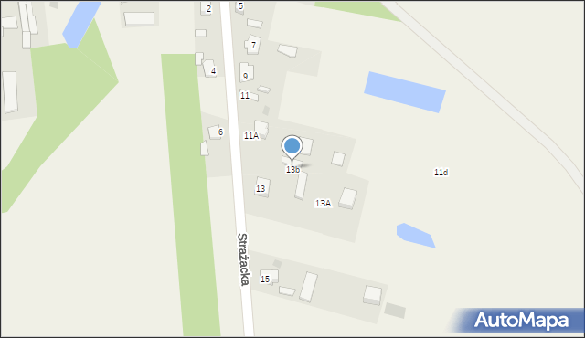 Borkowo Kościelne, Strażacka, 13b, mapa Borkowo Kościelne